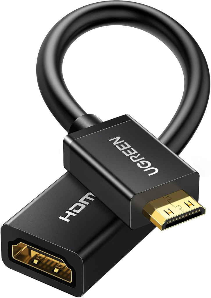 20137 CABLE ADAPTADOR MINI HDMI MACHO A HDMI HEMBRA 22CM NEGRO
