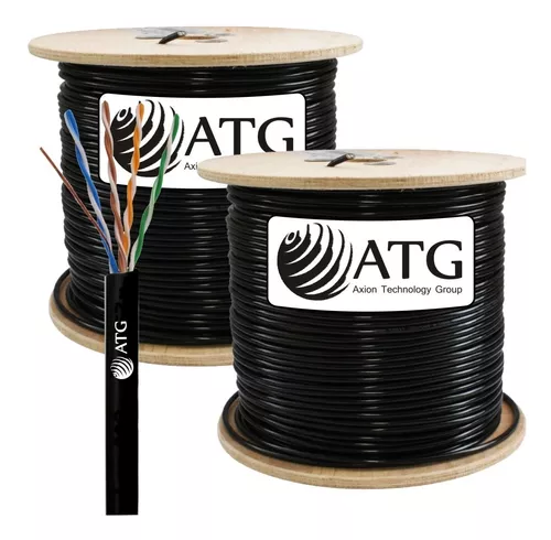 ATG CABLE UTP CAT5E EXTERIOR 305MT 100% COBRE COLOR NEGRO CON FILTRO UV