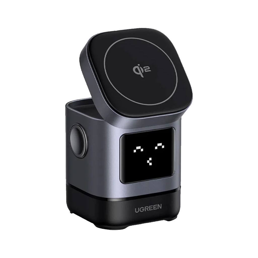 W709 CARGADOR INALAMBRICO MAGNETICO IPHONE + AIRPODS GRIS