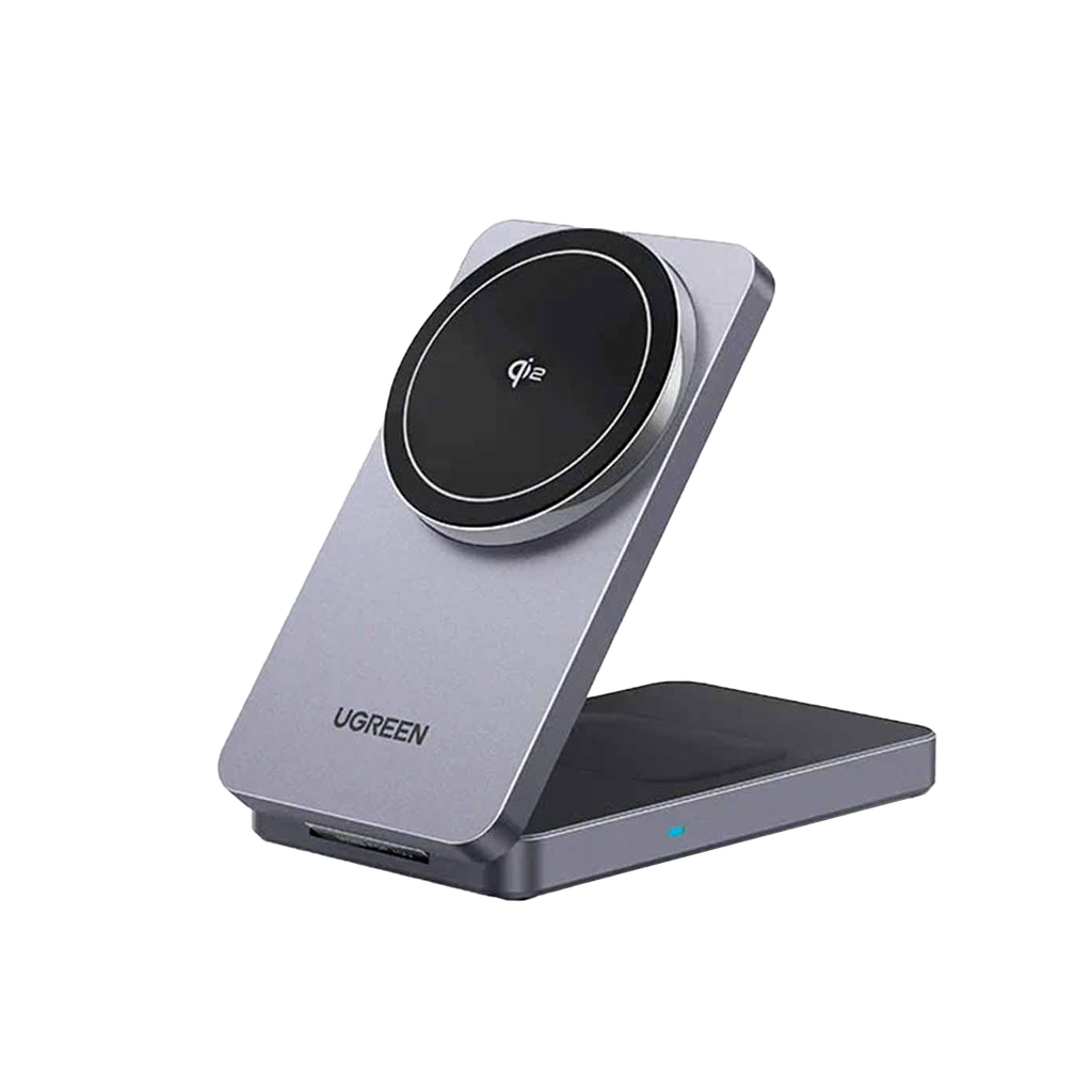 W706 CARGADOR MAGNETICO 2 EN 1 (IPhone + AirPods) GRIS