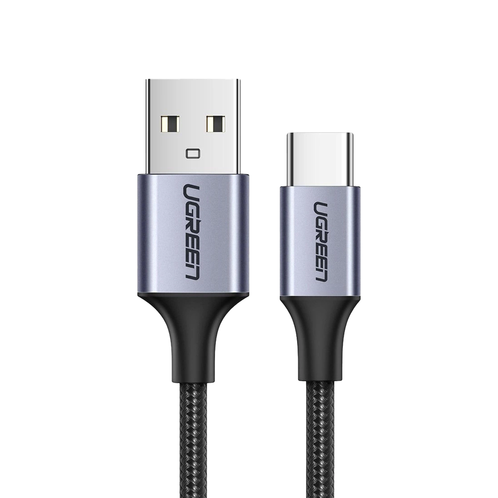US288 CABLE DE CARGA RAPIDA USB-A a USB-C 3A MAX 2M GRIS/NEGRO