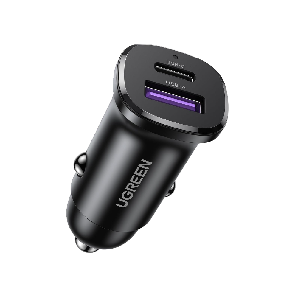 EC305 CARGADOR RAPIDO P/AUTO 2PTOS 30W NEGRO