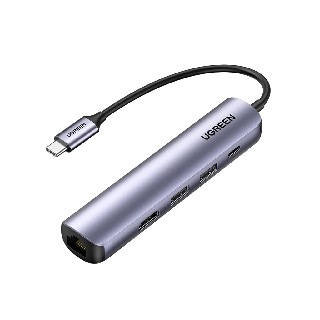CM418 ADAPTADOR USB-C a 2*USB 3.0 + HDMI + RJ45 ETHERNET + PD