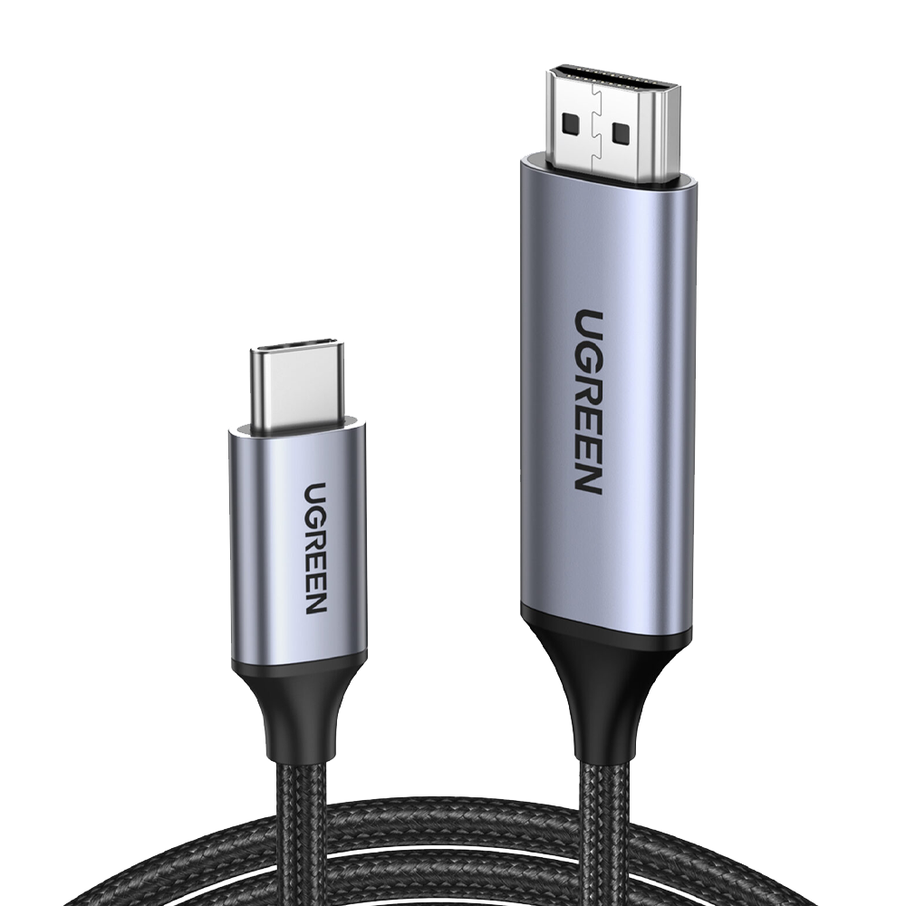 MM142 CABLE USB-C a HDMI MACHO a MACHO C/CARCASA ALUMINIO 1.5M GRIS/NEGRO