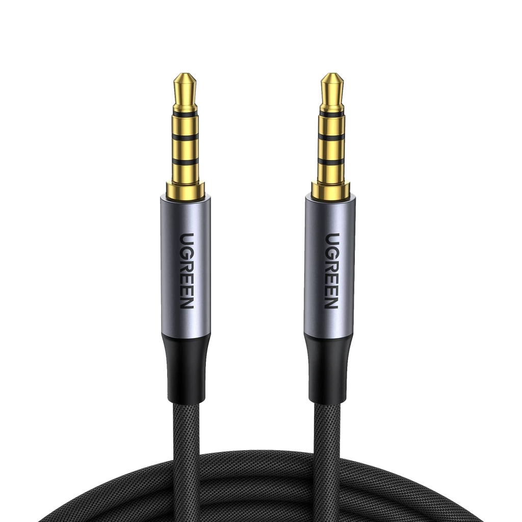 AV183  CABLE DE AUDIO M/M 3.5mm Y 4 POLOS C/CARCASA DE ALUMINIO 2M