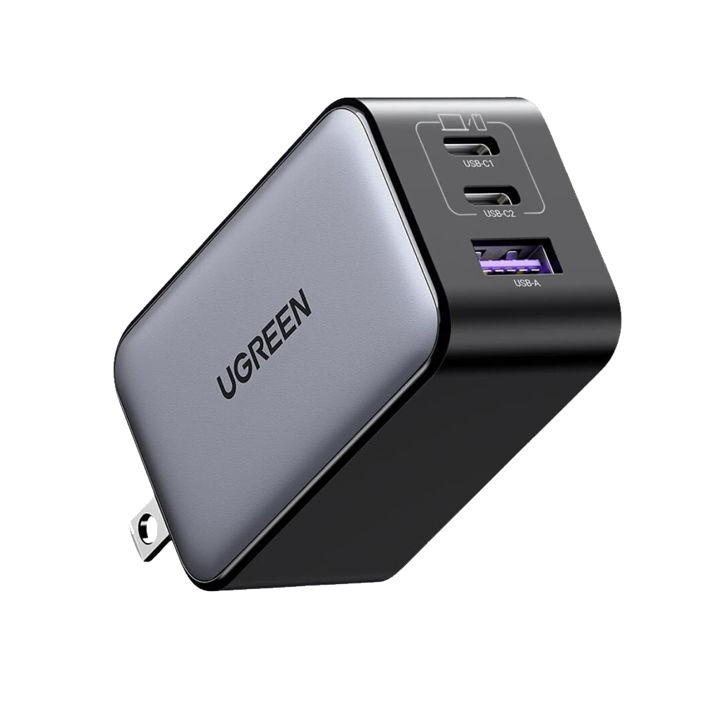 CD244 CARGADOR RAPIDO NEXODE 65W y 3 PUERTOS GaN GRIS